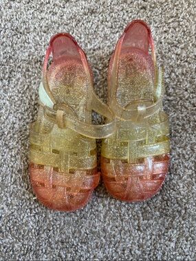 GAP Kids Glitter Jelly Sandals in Pink and Gold Ombre